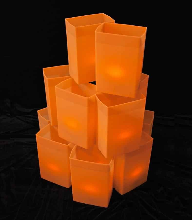 Set of 12 Orange Luminaries