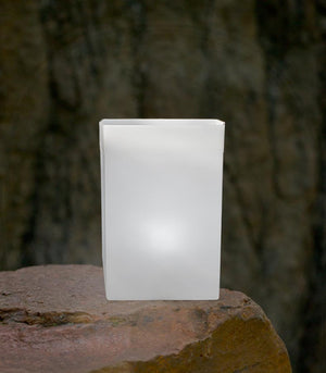 Individual White Luminary with candle