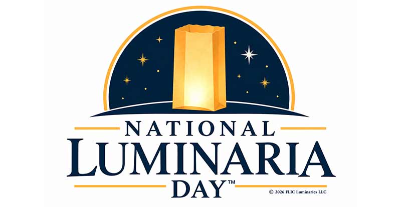 National Luminaria Day logo featuring a glowing luminaria beneath a starry night sky