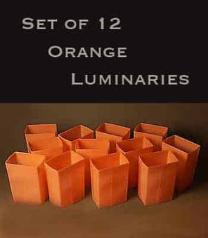 Set of 12 Orange Luminaries