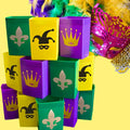 Set of 12 Mardi Gras Decorated Luminaries