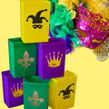Set of 6 Mardi Gras Decorated Luminaries